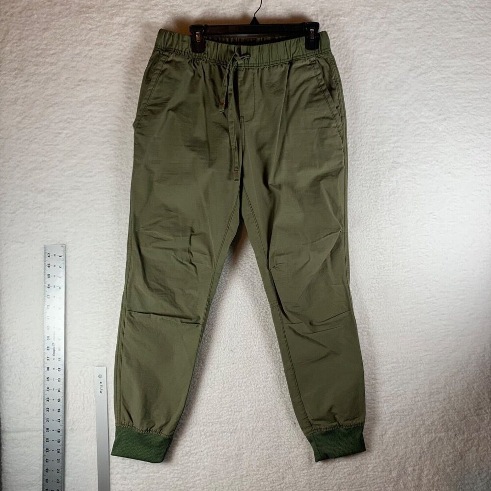 JACKTHREADS Men's Olive Green Drawstring Jogger Pants 100% Cotton Ripstop M 8996